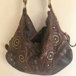 Isabella Fiore Brown Leather Tote Bag